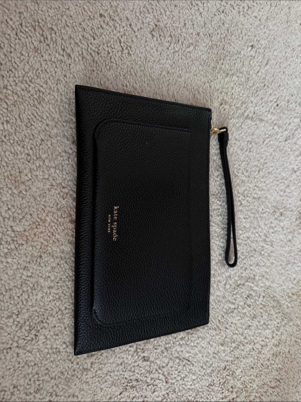 kate spade Black Pebbled Leather Wristlet Clutch